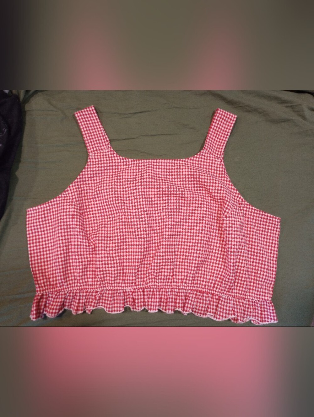 Little Cottonwood Red Gingham Oak Top
